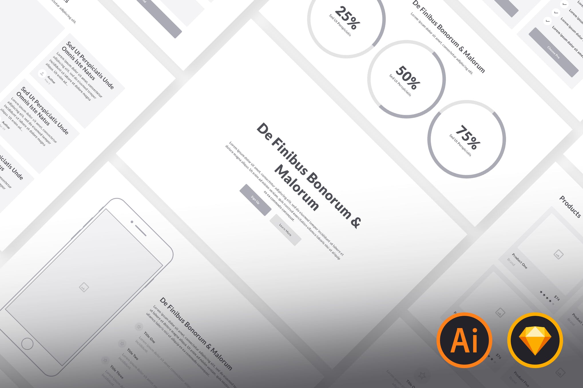 Template Sketsa Wireframe