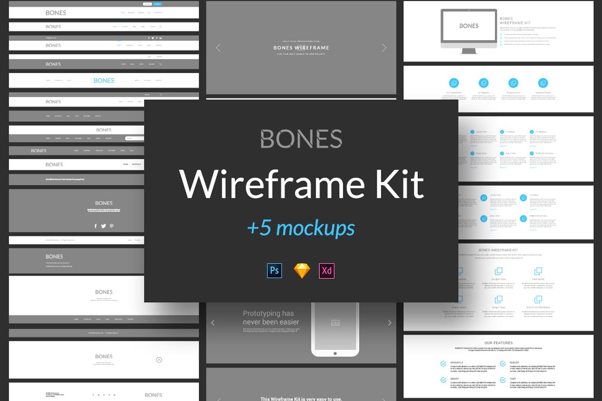 Template Sketsa Wireframe