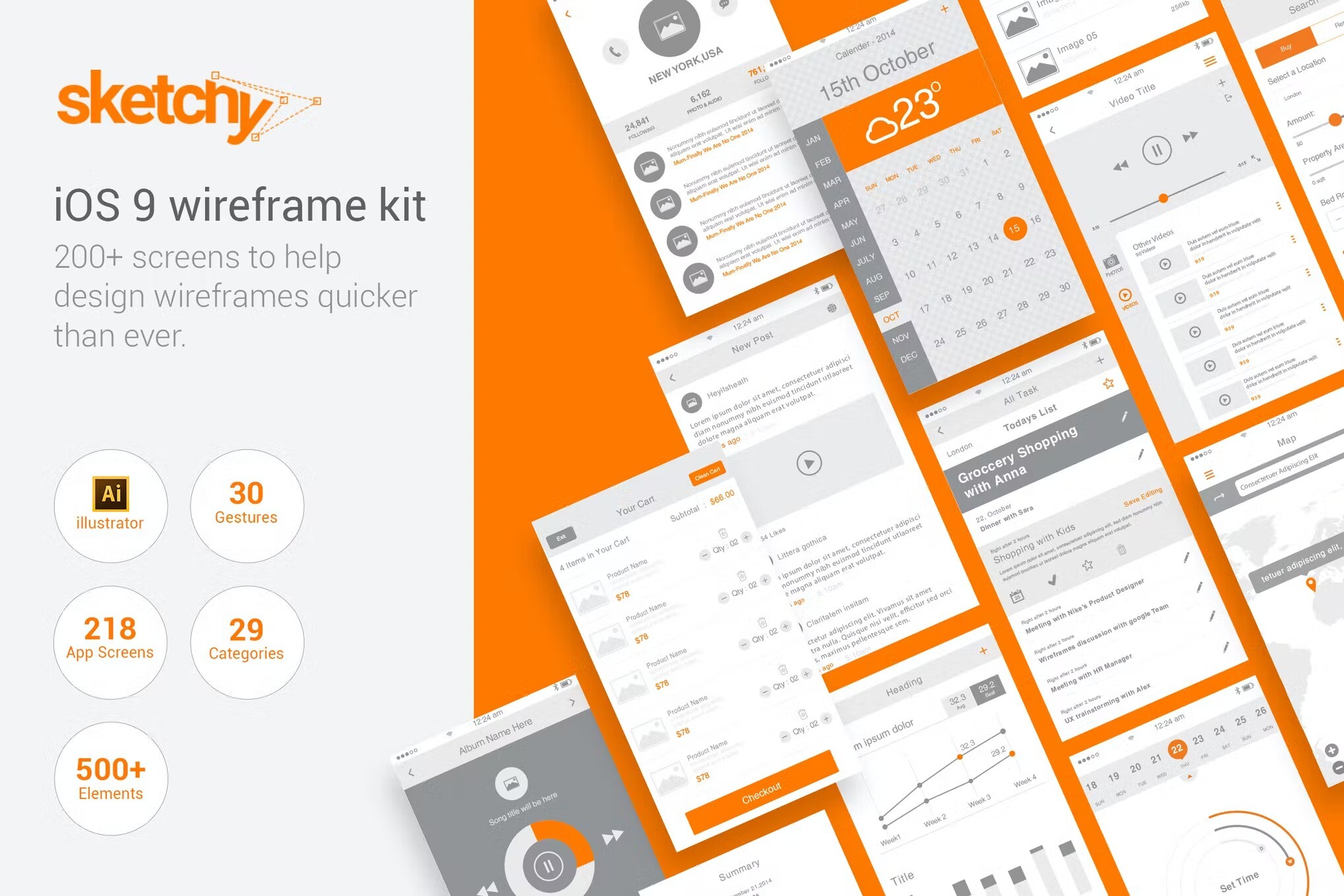 Sketch wireframe template