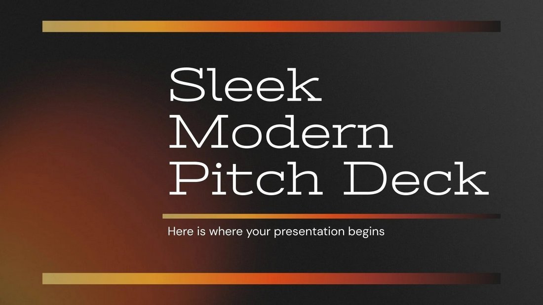 Sleek Modern Free PowerPoint Pitch Deck Template