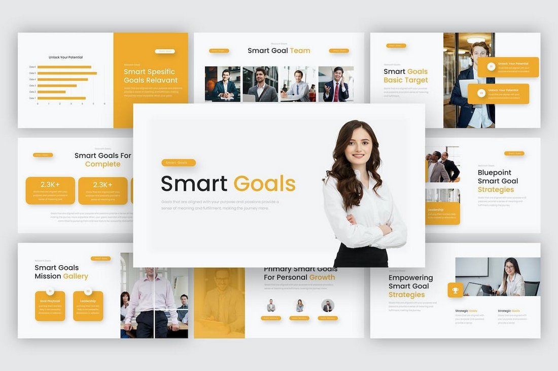 Smart Goals Leadership Powerpoint Template