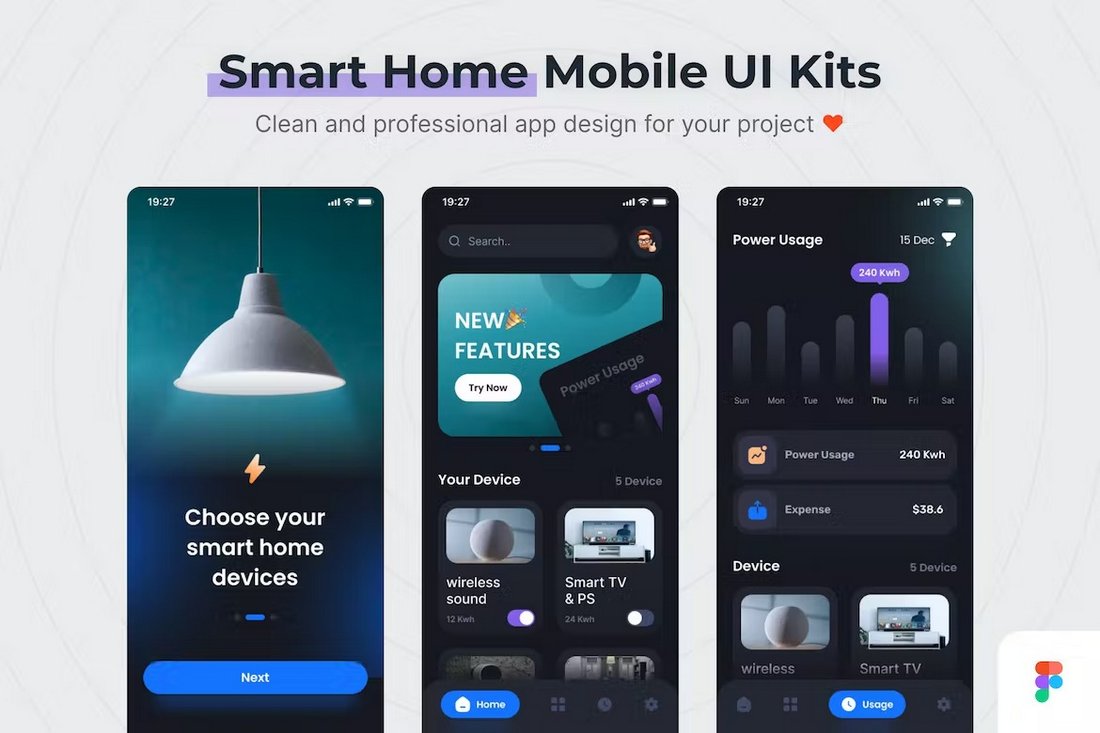 Smart Home Mobile App Figma Template