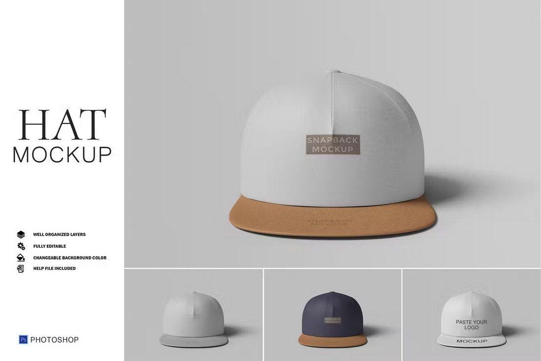 Snapback Cap Hat Mockup Templates