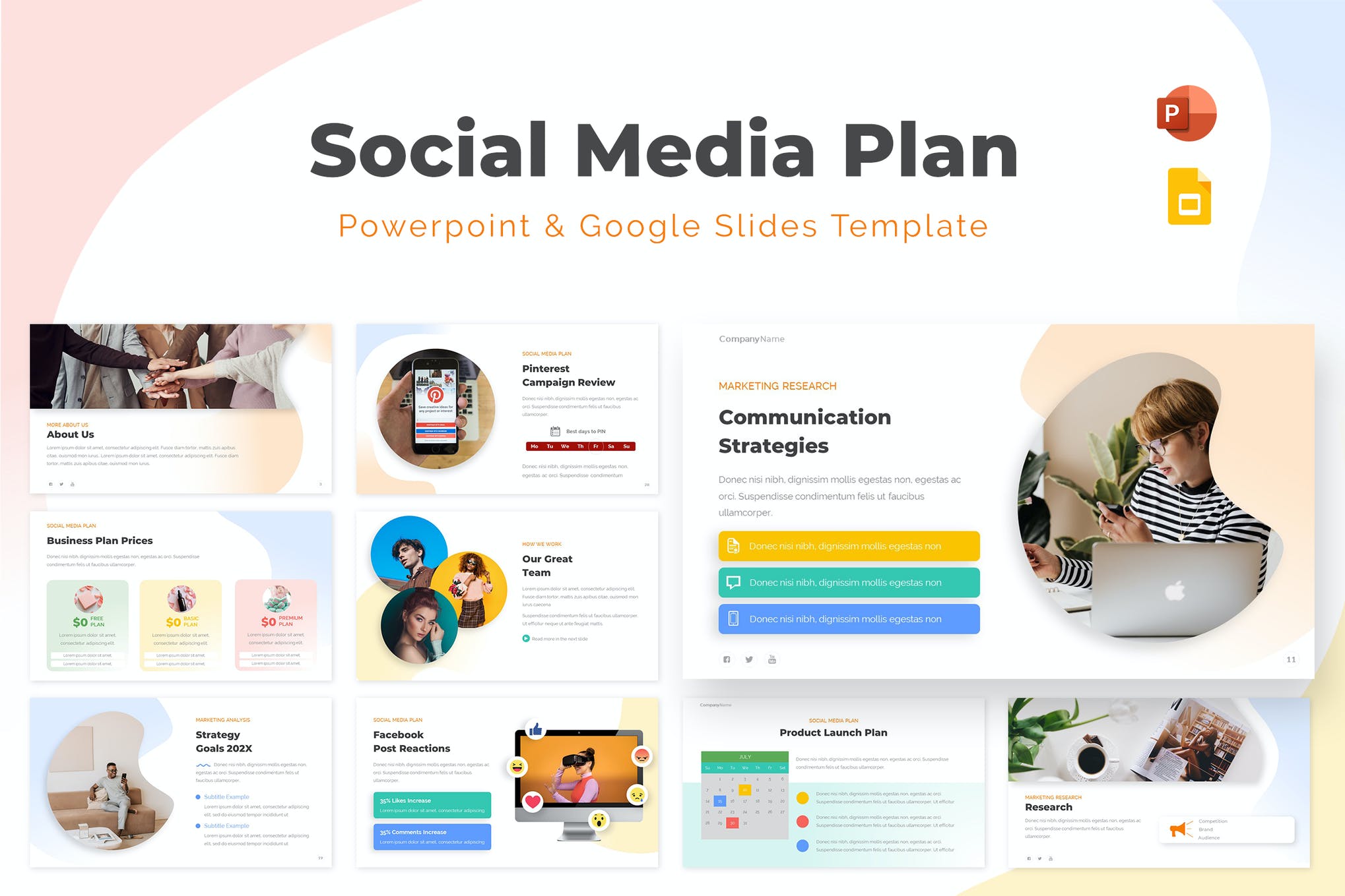 Social Media Plan Powerpoint template