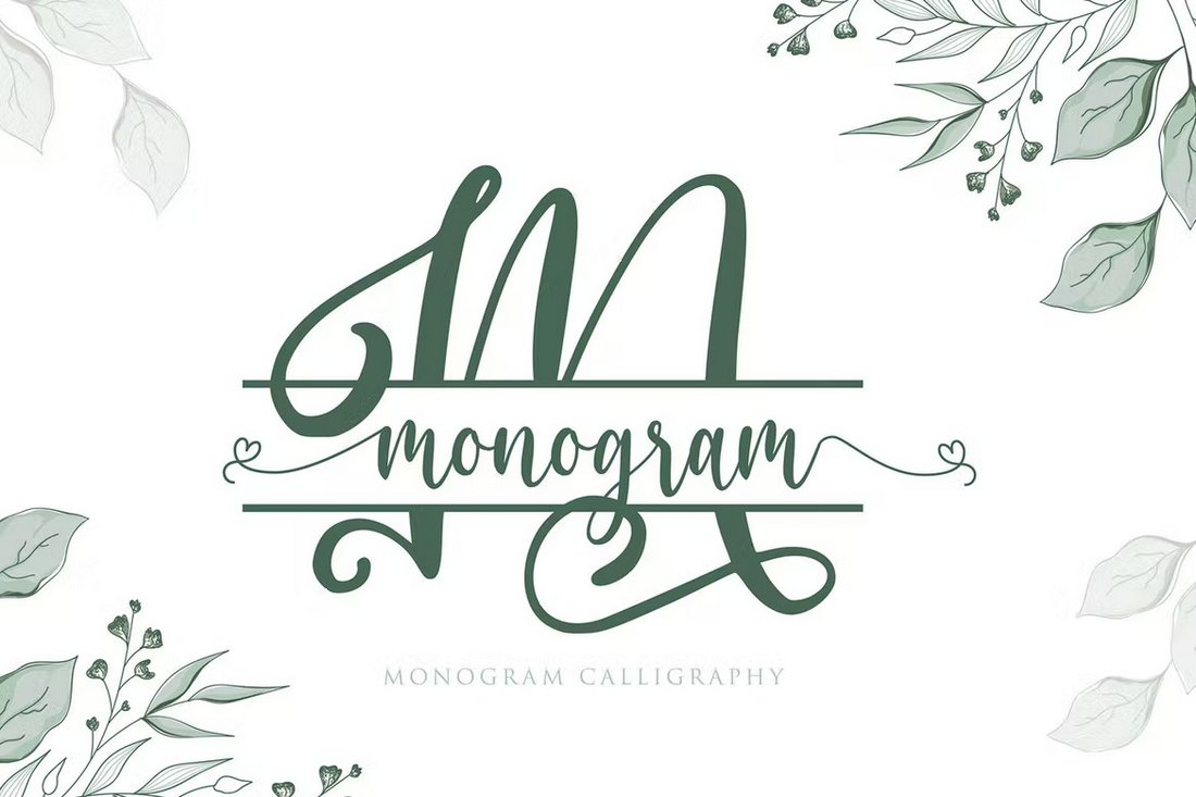 Split Monogram Calligraphy Font