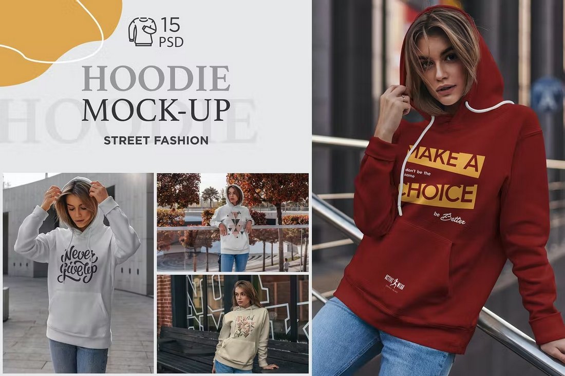 Street Fashion Hoodie Mockup Templates