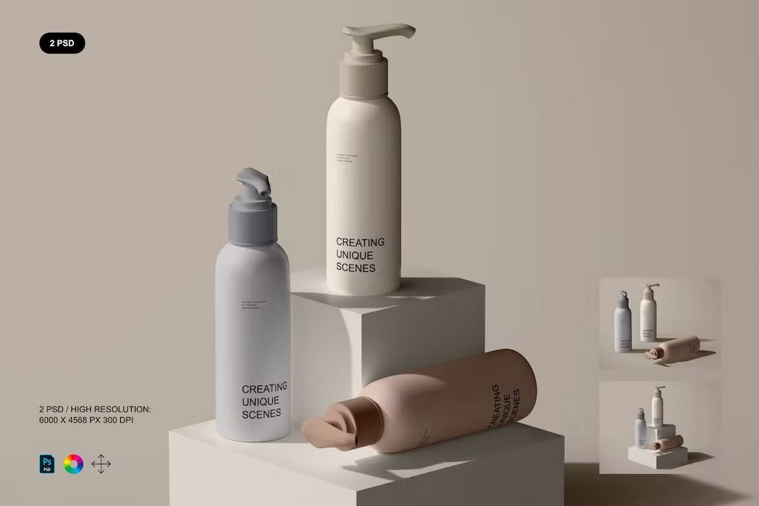 Stylish Cosmetic Bottle Mockups