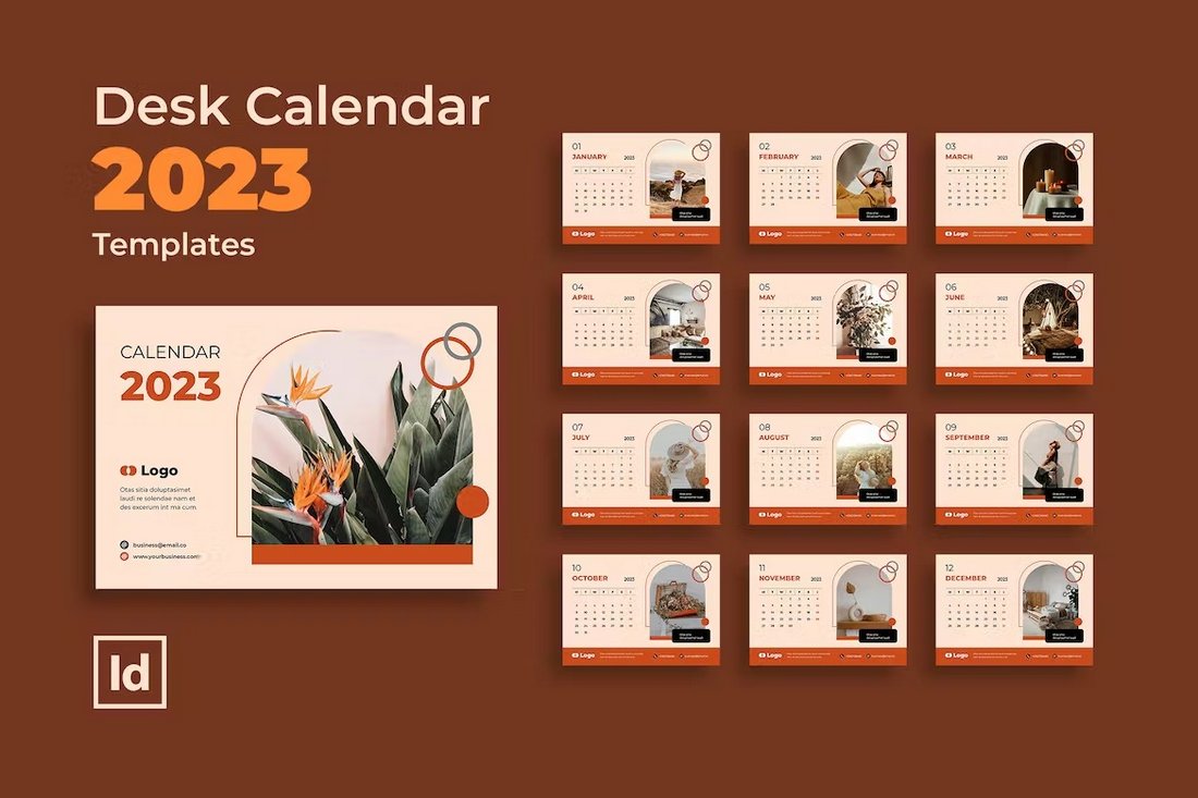 Stylish Desk Calendar Template for 2023