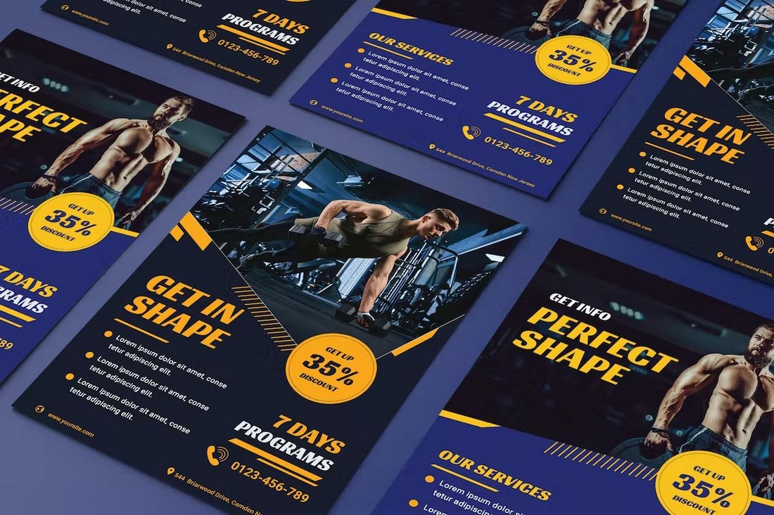 Stylish Fitness Flyer template