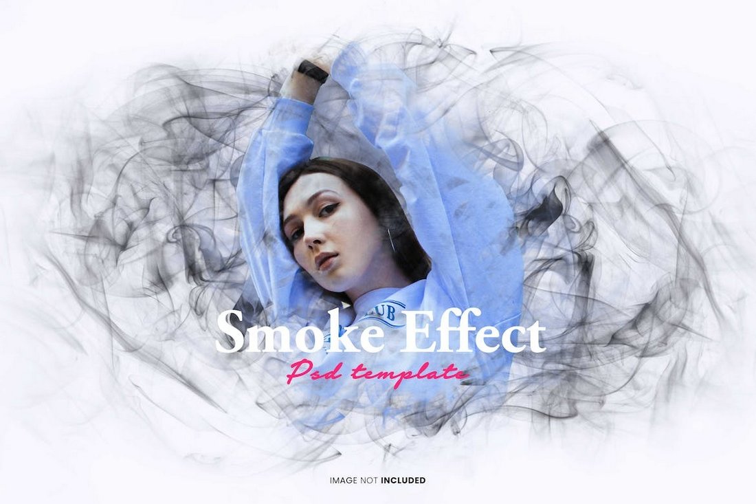 Stylish Smoke Photo Effect PSD Template