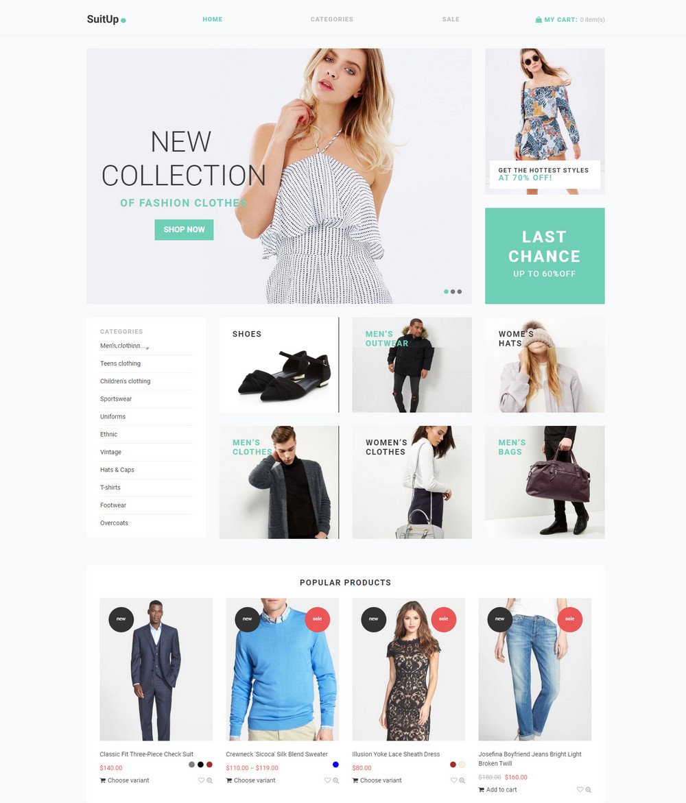 SuitUP free shopify theme