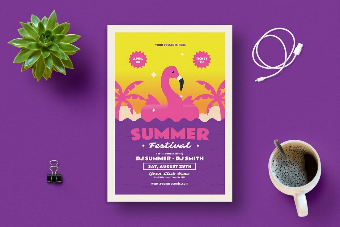 Summer Festival Flyer Template PSD