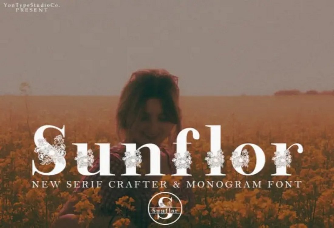 Sunflor - Free Monogram Serif Font