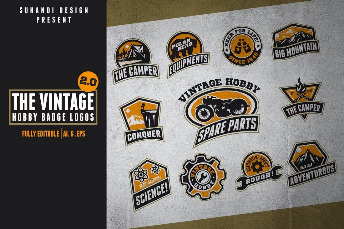 The Vintage - Hobby Logo Badges