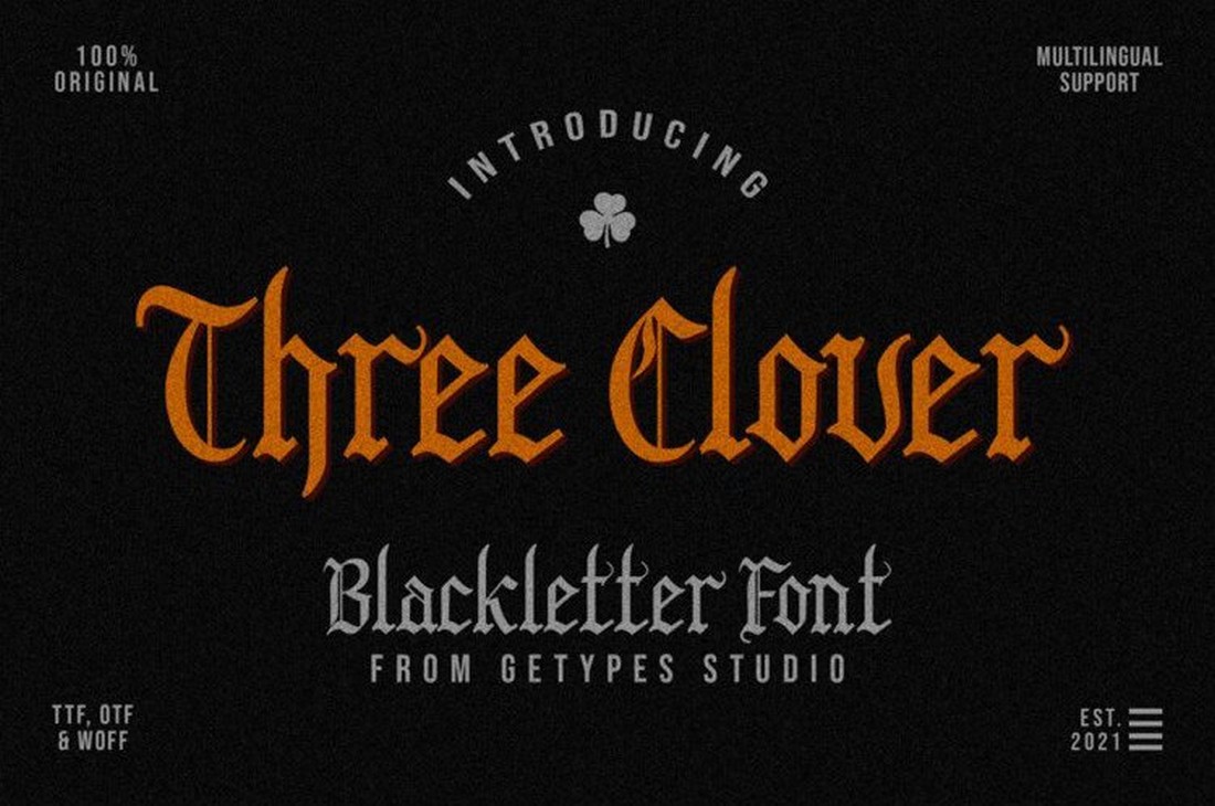 Three Clover - Free Metal Band Font