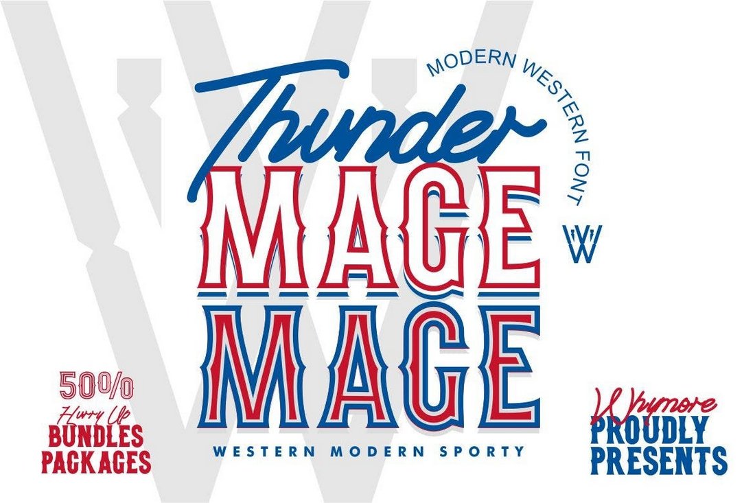 Thunder Mage - Modern Baseball Font