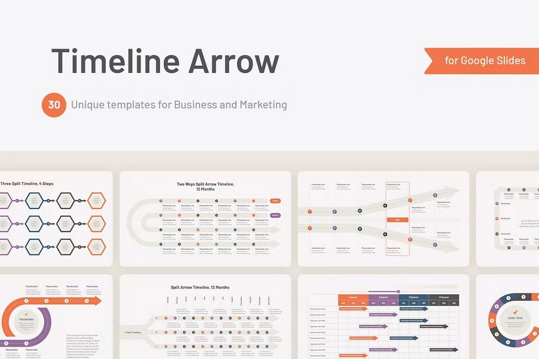 Timeline Arrow Templates for Google Slides