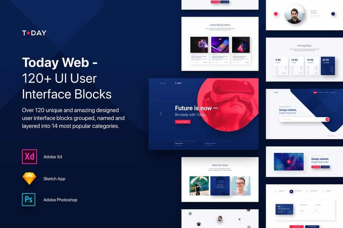 Today - Web UI Kit with 120+ Blocks