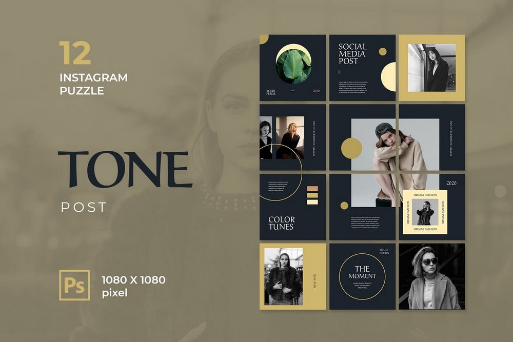 Tone - Branding Instagram Grid Template