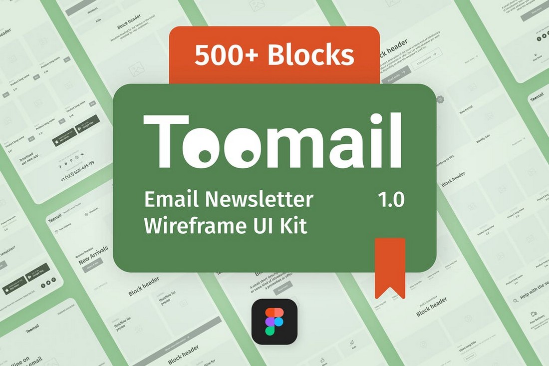 Toomail - Figma Email Newsletter Wireframe UI Kit