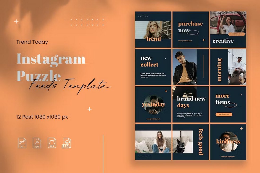 Trend Today - Instagram Grid Template PSD