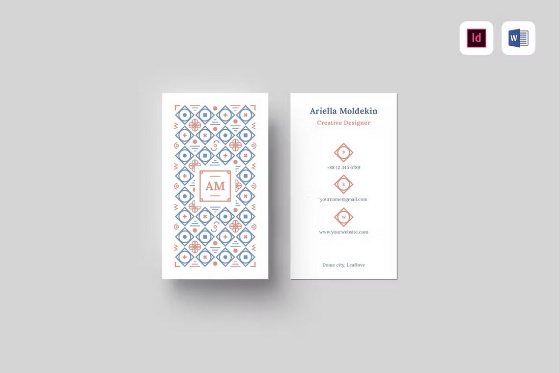 Trendy Word Business Card Template