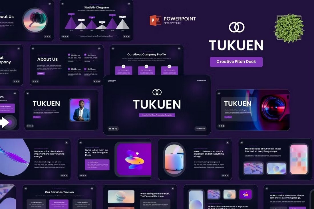 Tukuen - Modern Pitch Deck Powerpoint Template