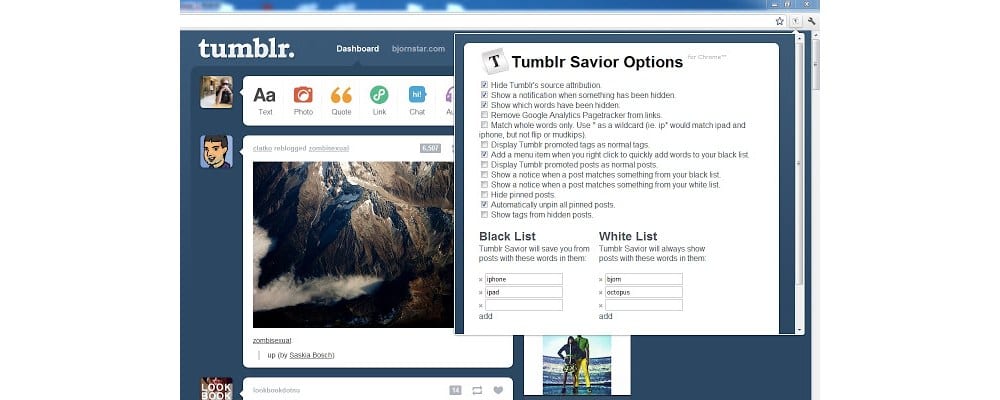 Tumblr Savior-plugin