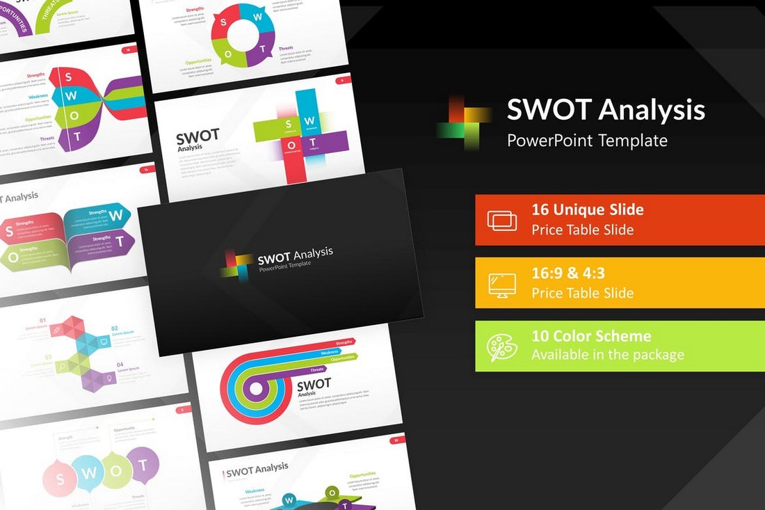 Unique SWOT Analysis Powerpoint Template