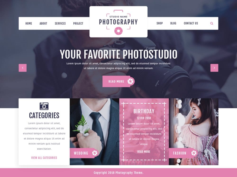 VW Photography - Free WordPress Photography Theme