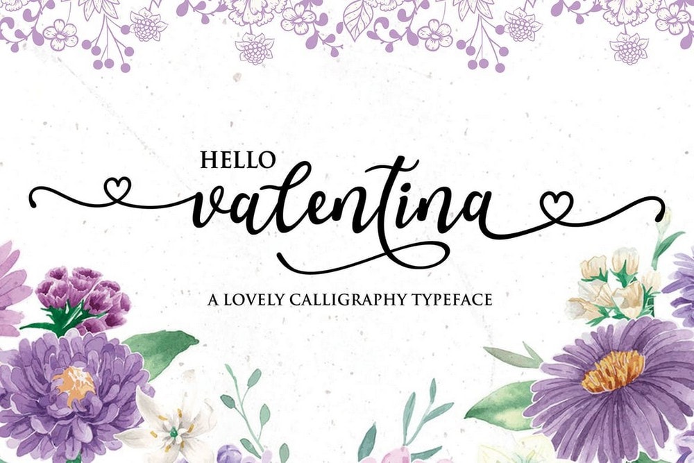 Valentina - Decorative Calligraphy Wedding Font