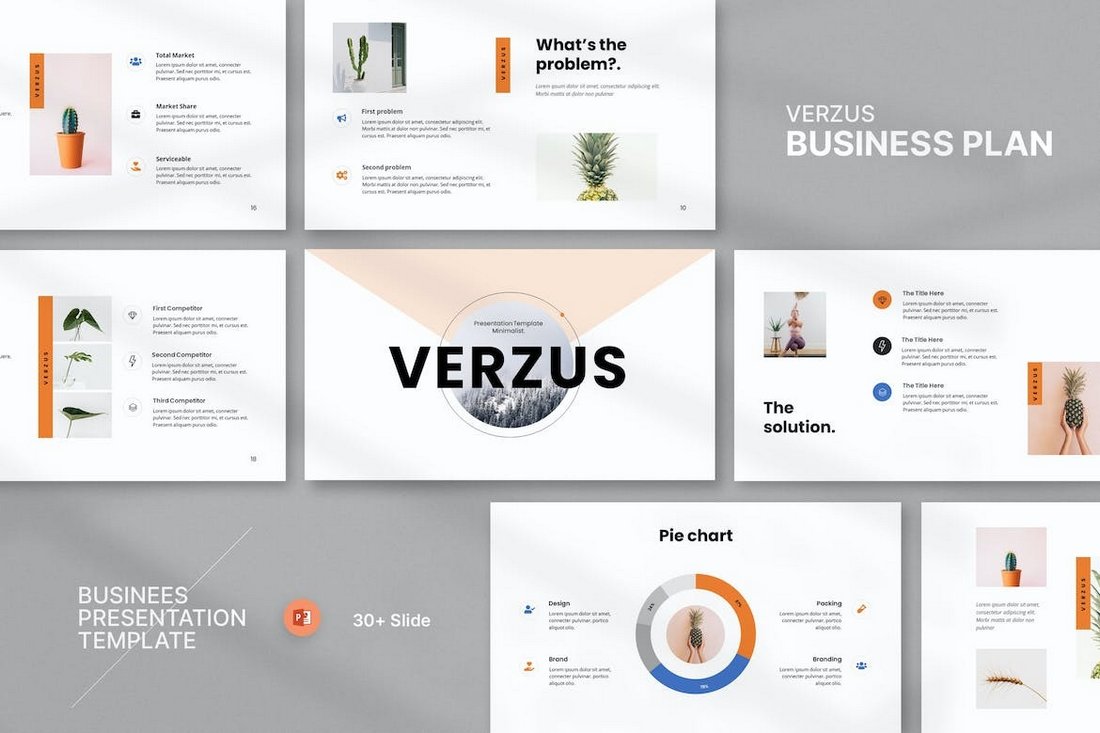 Verzus - Minimal Business Plan PowerPoint Template