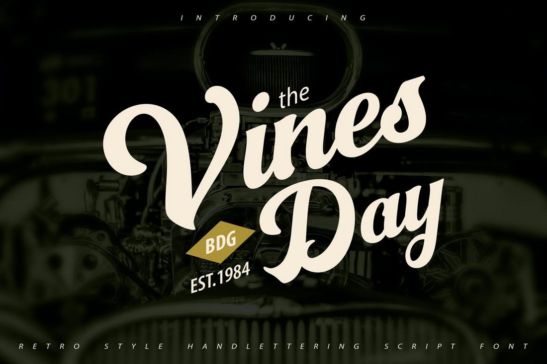 Vinesday - Retro Handlettering Script Font