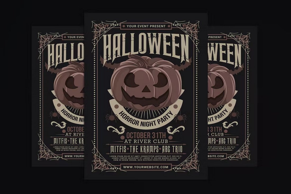 Vintage Halloween Party Flyer Template