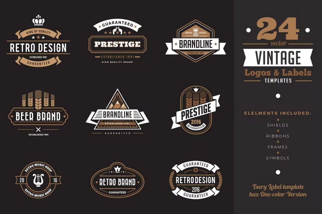 Vintage Labels & Badges Logo Templates