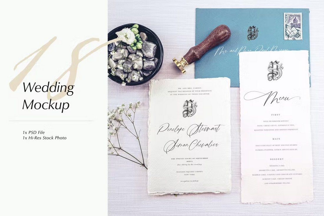 Vintage Wedding Invitation Mockups