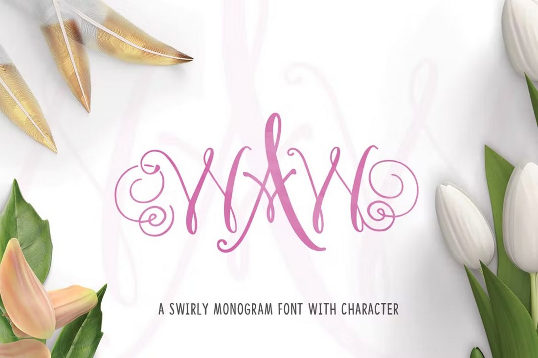 WAW - Swirly Monogram Font