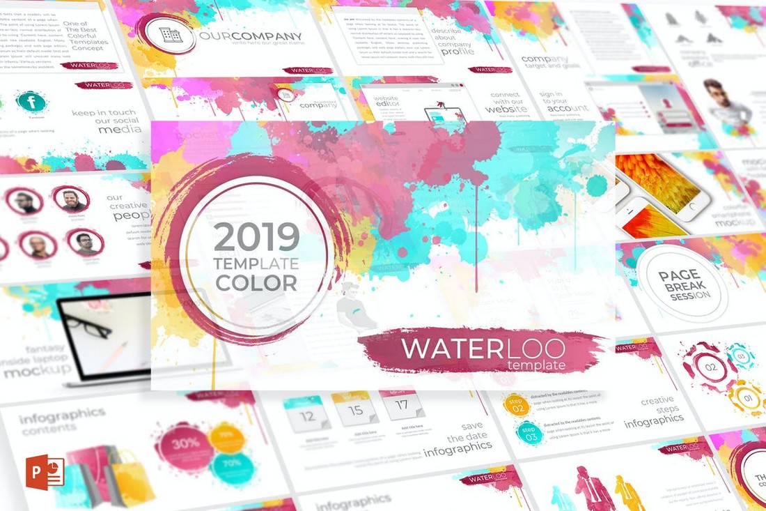 Waterloo - Creative Watercolor Powerpoint Idea