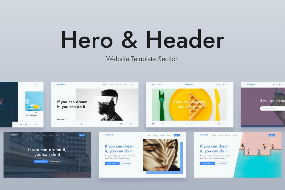 Website Hero Header Figma Templates