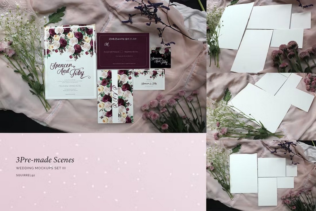 Wedding Invitation Mockups Set