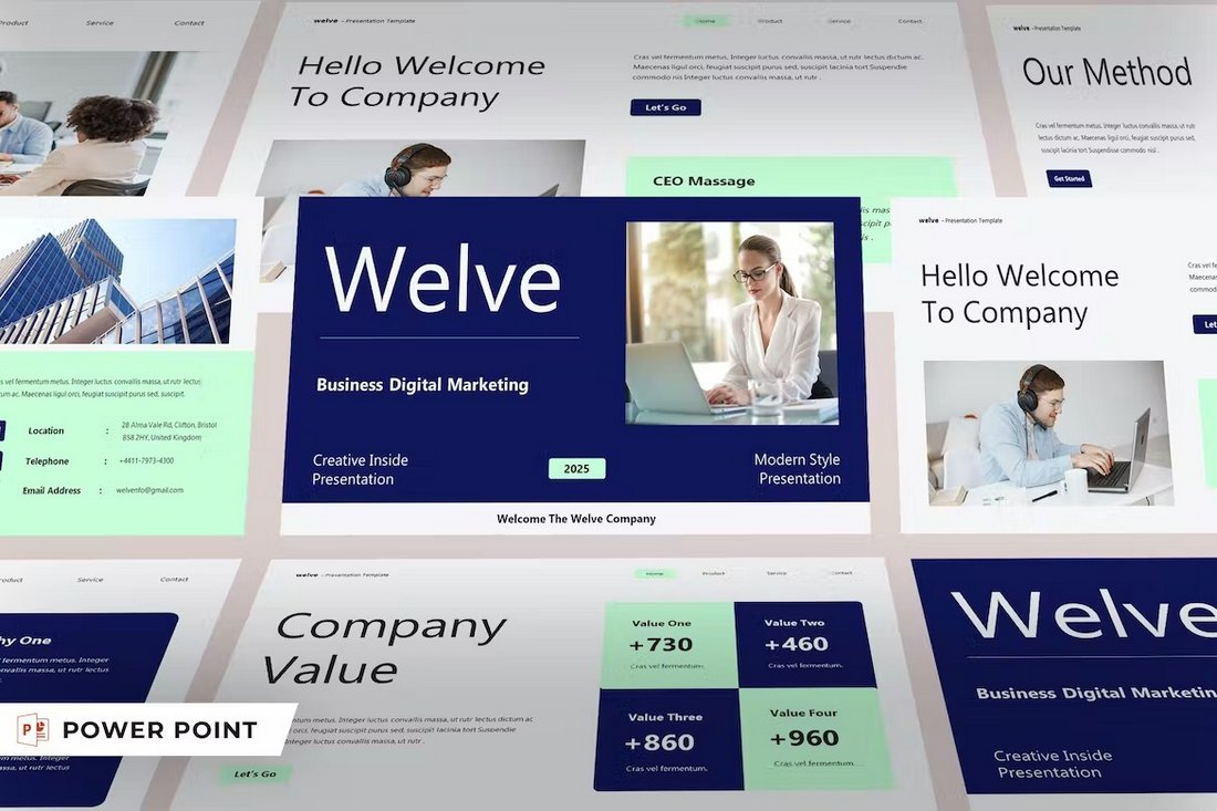 Welve - Business Digital Marketing PPT Templates