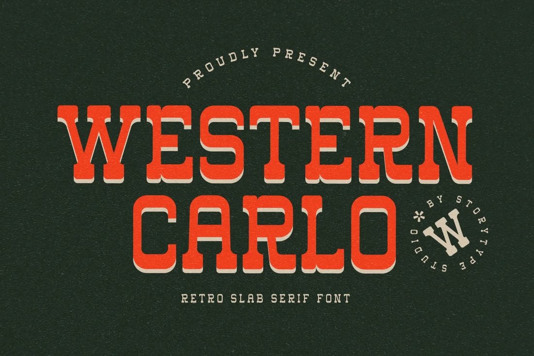 Western Carlo Free Slasb Serif Font