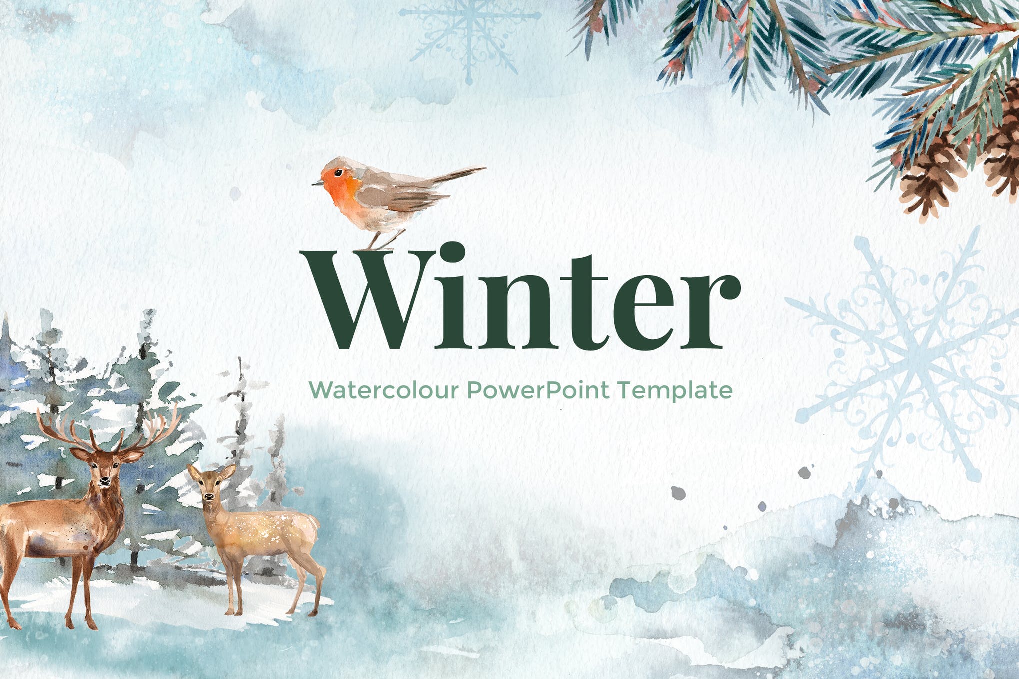 Winter - Watercolour PowerPoint Template