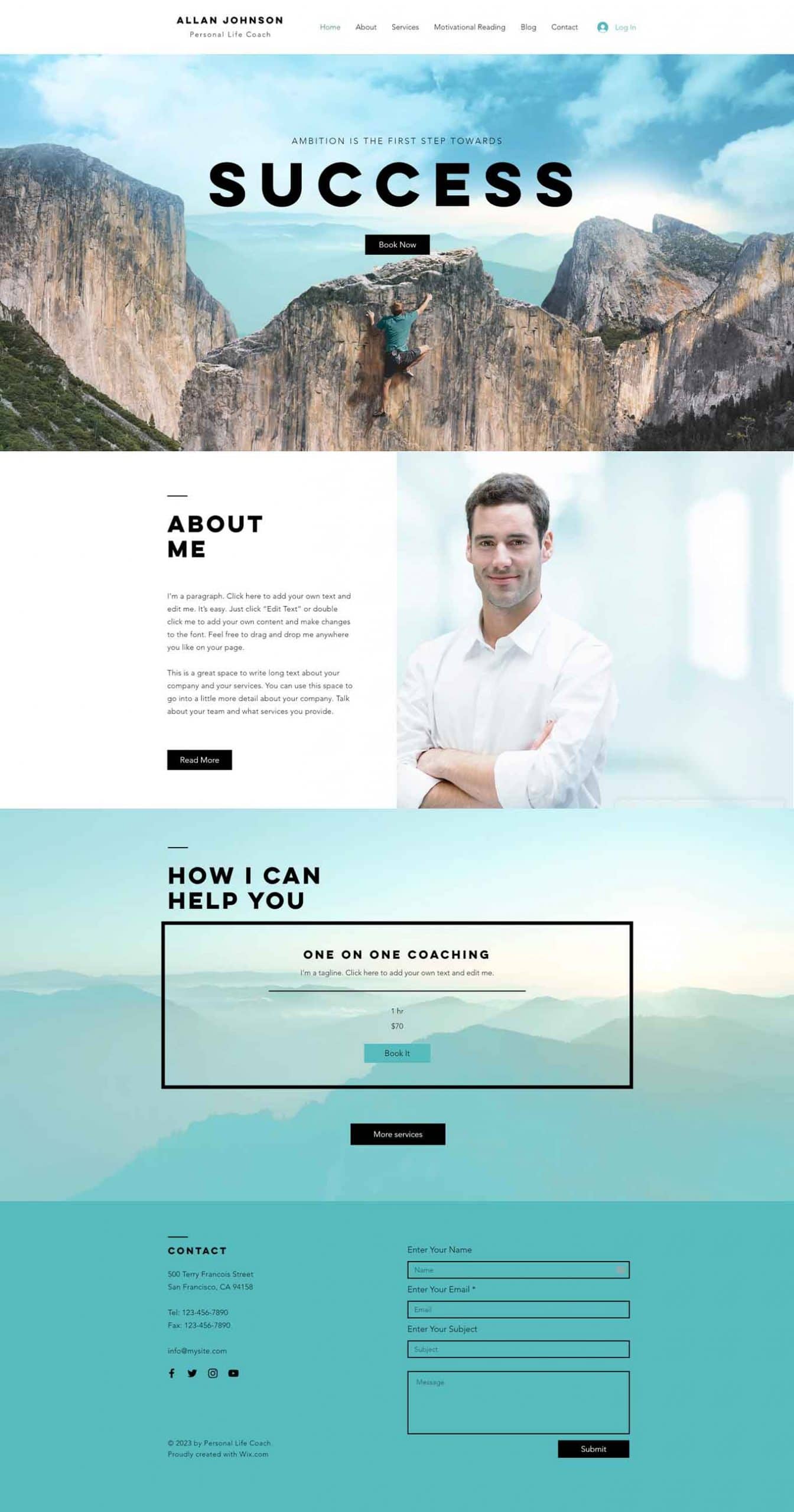 Success Coach Wix Template