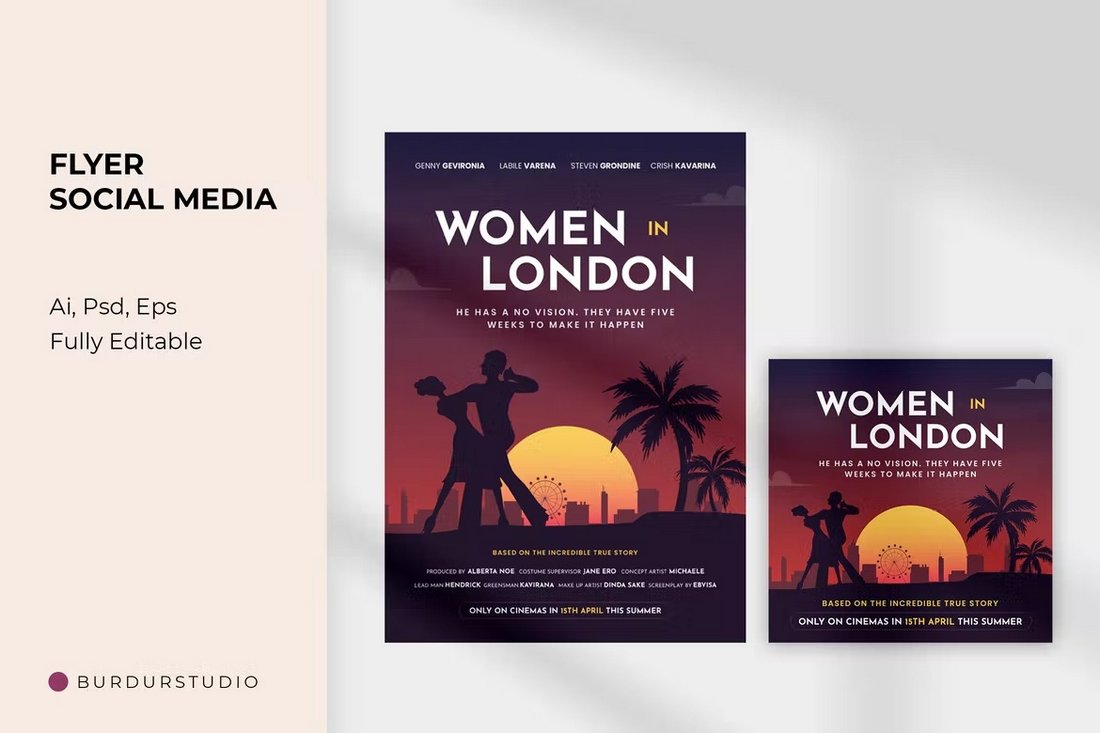 Women In London Movie Poster Template