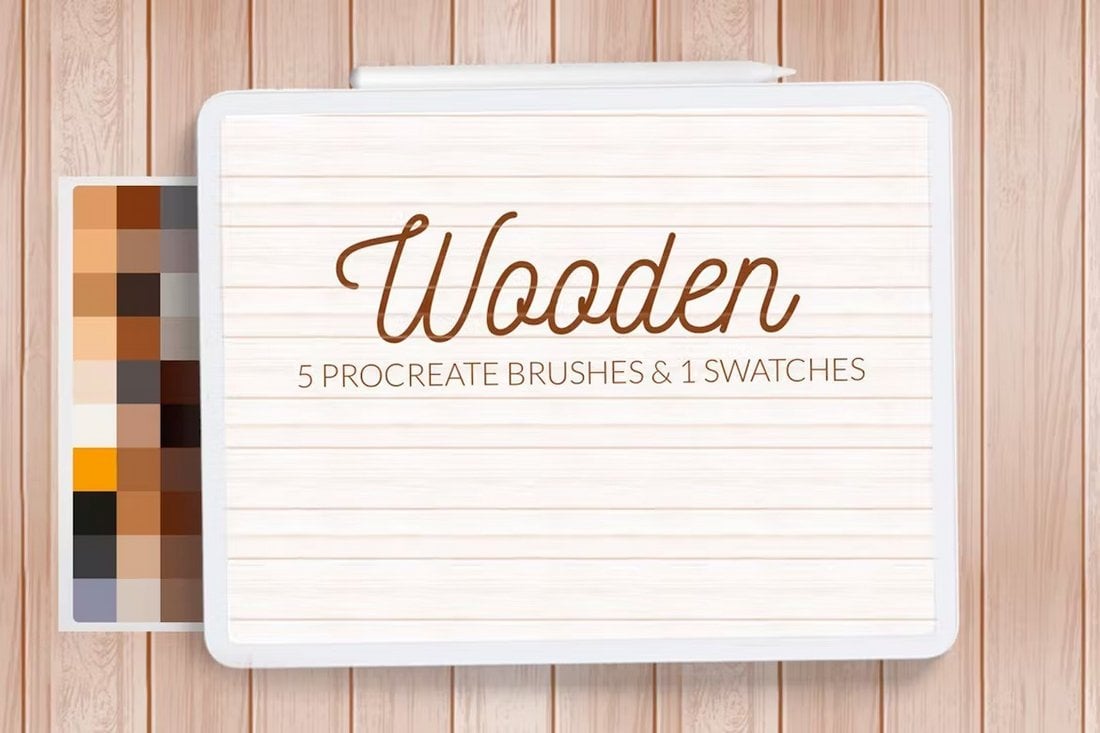 Wooden Procreate Brushes & Color Palette