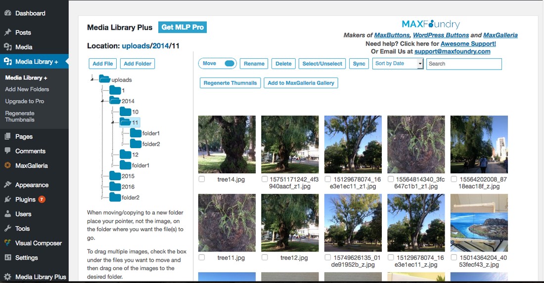 WordPress Media Library Folders 2