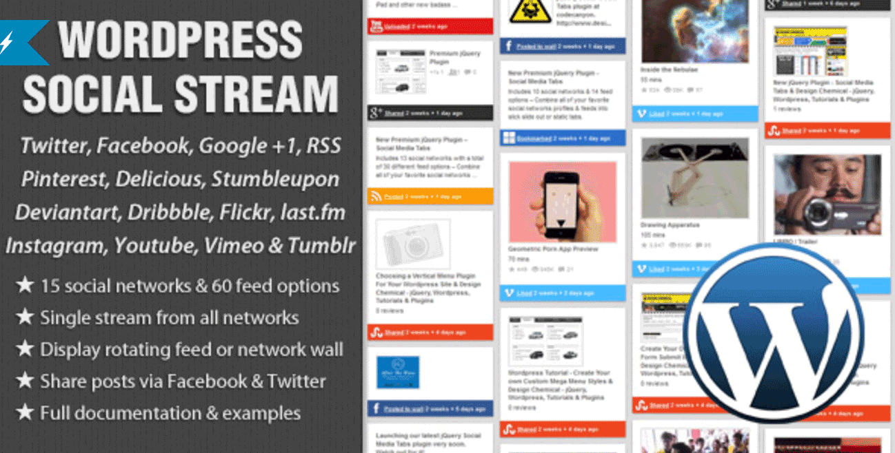 WordPress Social Stream Dribbble Pugin