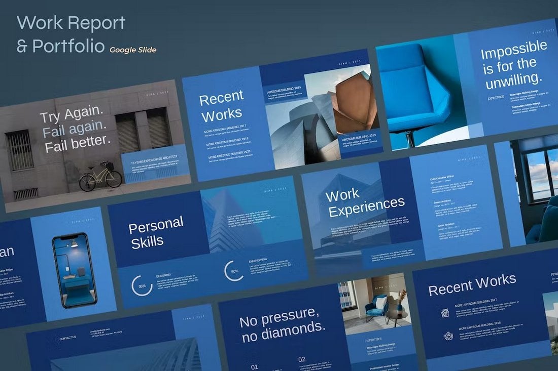 Work Report & Portfolio Google Slide Template