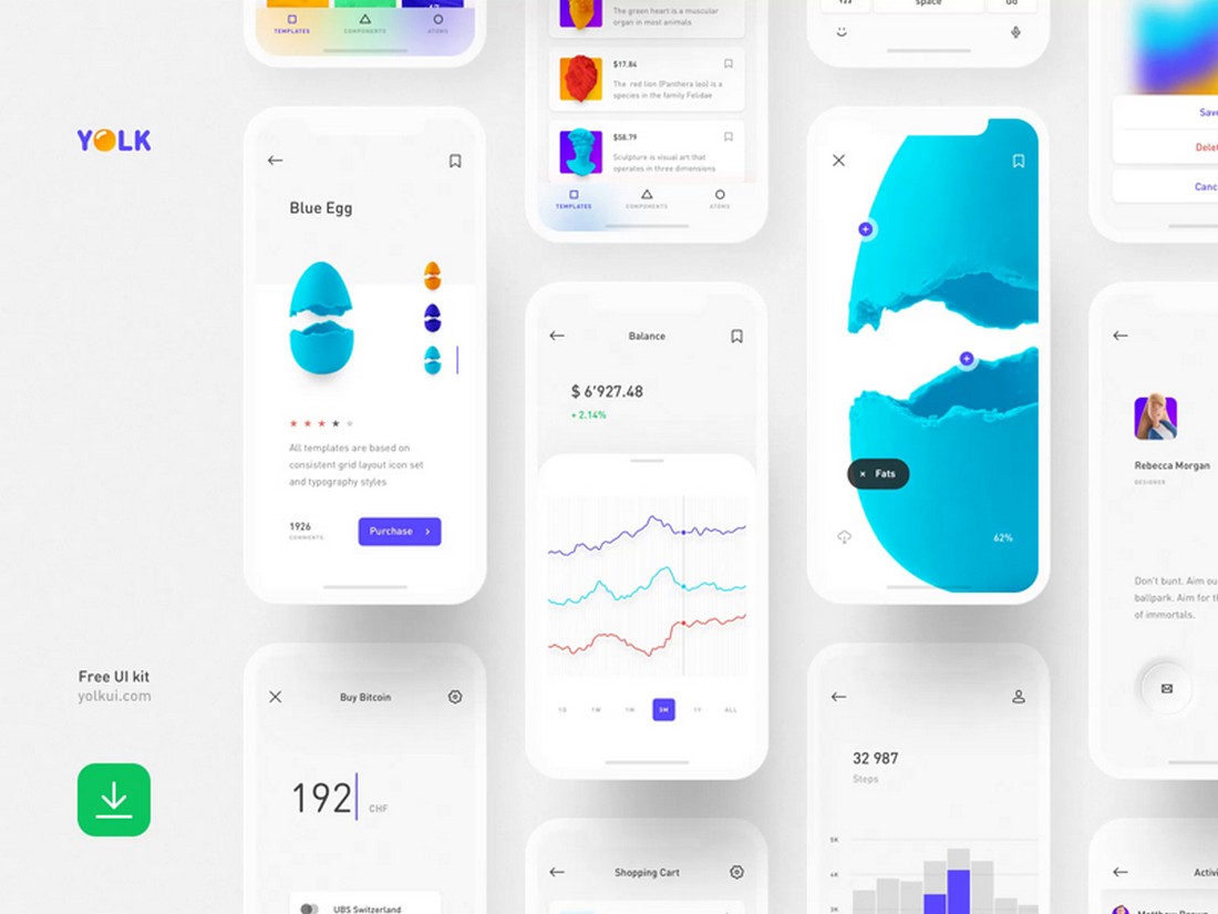 Yolk - Free Sketch iOS UI Kit